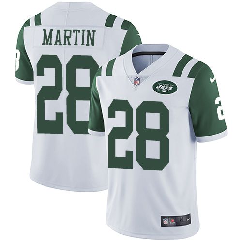 Men New York Jets #28 Curtis Martin Nike White Limited NFL Jersey